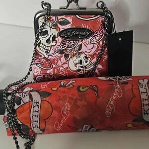 Ed Hardy cross body &  umbrella